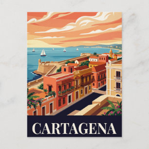 Reise-Werbeplakat im Vintage-Stil CARTAGENA Postkarte