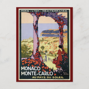 Reise-Werbeplakat Vintage Monaco Monte Carlo Postkarte
