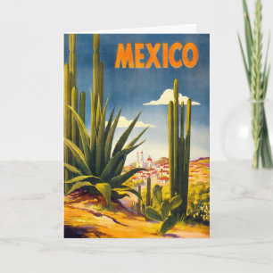 Reise-Werbepostkarte für Mexiko im Vintage-Stil Karte