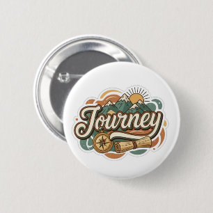 Reise zu Bergen und Abenteuer-Typografie Button