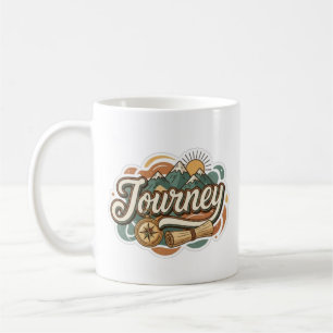 Reise zu Bergen und Abenteuer-Typografie Kaffeetasse