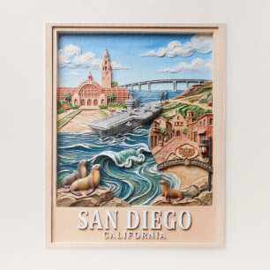 Reise zu den 3D-texturierten Wahrzeichen von San D Puzzle
