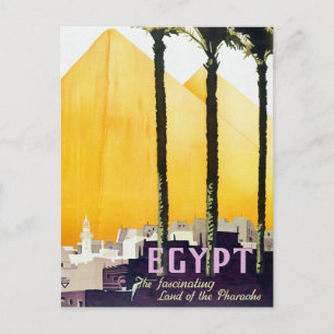 Reise zu den ägyptischen Pyramiden im Vintage-Stil Postkarte