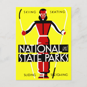 Reise zu National- und Staatsparks WPA im Vintage- Postkarte