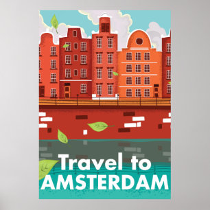 Reise zu Vintagem Plakat Amsterdams