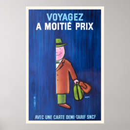 Reise Zug Flugzeug Gepäck Retro Vintage Poster