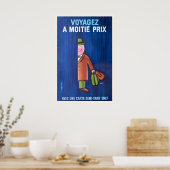 Reise Zug Flugzeug Gepäck Retro Vintage Poster (Küche)