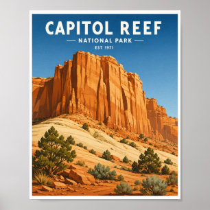 Reise zum Capitol Reef National Park im Vintage-St Poster
