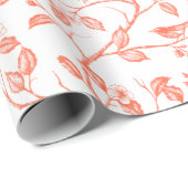 Reise zum Chateau Warbler Red Wrapping Paper Geschenkpapier (Rolleneckpunkt)