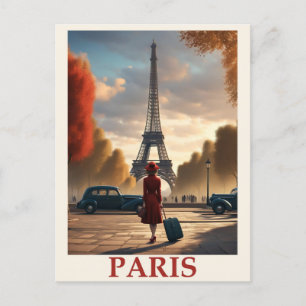 Reise zum Eiffelturm im Vintage-Paris Frankreich Postkarte