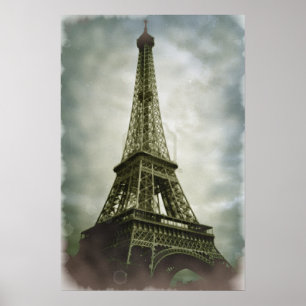 Reise zum Eiffelturm Paris Vintage Poster