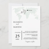 Reise zum Grünen Zielort in einer Hochzeit Einladung (Vorderseite)