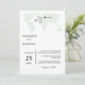 Reise zum Grünen Zielort in einer Hochzeit Einladung (Stehend Vorderseite)