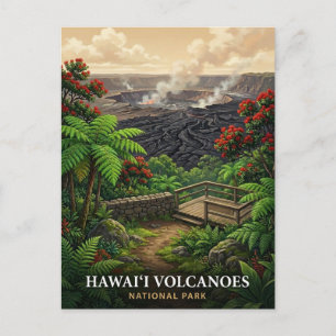 Reise zum Hawai'i-Volcanoes-Nationalpark Postkarte