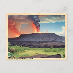 Reise zum Hawaii-Vulkane-Nationalpark im Vintage-S Postkarte