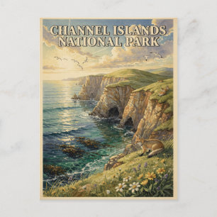 Reise zum Insel-Fuchs im Channel-Islands-Nationalp Postkarte