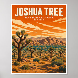 Reise zum Joshua Tree National Park im Vintage-Sti Poster