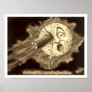 Reise zum Mond 1902 Illustration Poster