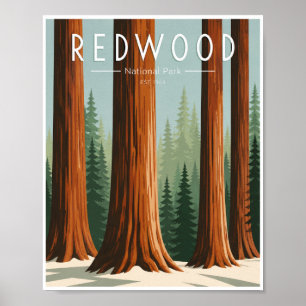 Reise zum Redwood National Park im Vintage-Stil Poster