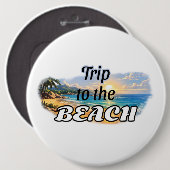 Reise zum Strand Tropisches Sonnenuntergangs-Escap Button (Vorne & Hinten)