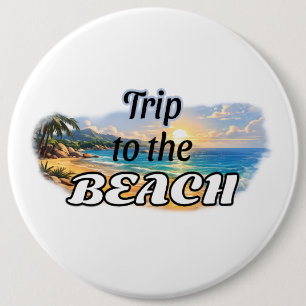 Reise zum Strand Tropisches Sonnenuntergangs-Escap Button