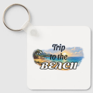 Reise zum Strand Tropisches Sonnenuntergangs-Escap Schlüsselanhänger