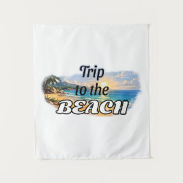 Reise zum Strand Tropisches Sonnenuntergangs-Escap Wandteppich