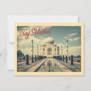 Reise zum Taj Mahal im Vintage-Stil Postkarte