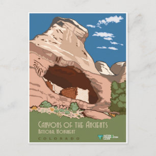 Reise zum Vintage Colorado National Monument Postkarte