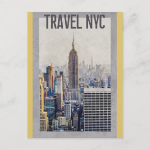 Reise zum Vintage Empire State Building New York C Postkarte