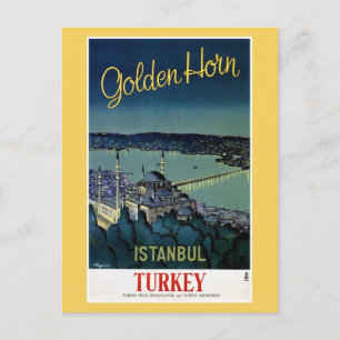 Reise zum Vintage Golden Horn Istanbul Türkei Postkarte