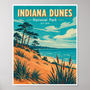 Reise zum Vintage Indiana Dunes National Park Poster
