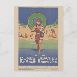 Reise zum Vintage Indiana Dunes State Park Postkarte