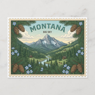 Reise zum Vintage Montana Big Sky Mountain Resort Postkarte