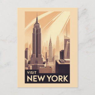 Reise zum Vintage New York City Empire State Build Postkarte