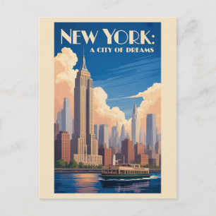 Reise zum Vintage New York City Empire State Build Postkarte