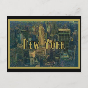 Reise zum Vintage New York City-Himmel Postkarte