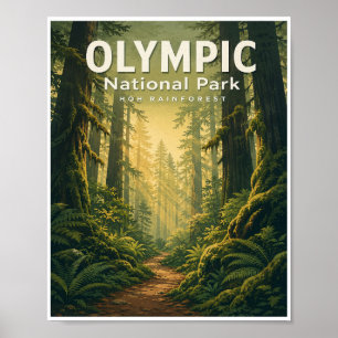 Reise zum Vintage Olympic National Park Poster