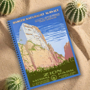 Reise zum Vintage Retro Zion National Park Notizblock