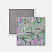 Reise zum Zoo Computer Generated Art Magnet (Vorderseite/Rückseite)
