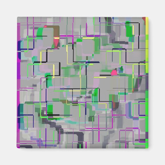 Reise zum Zoo Computer Generated Art Magnet (Vorne)