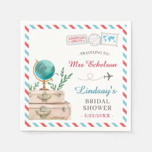 Reise zur Hochzeitsdusche von Mrs Travel Airline C Serviette
