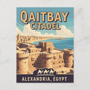 Reise zur Vintage-Alexandria-Qaitbay-Zitadelle Postkarte