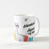 Reiseabenteuer auf Hochtouren Funny Alpaca Kaffeetasse (VorderseiteRechts)