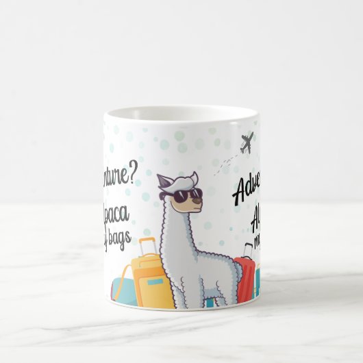 Reiseabenteuer auf Hochtouren Funny Alpaca Kaffeetasse (Mittel)