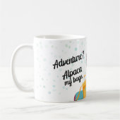 Reiseabenteuer auf Hochtouren Funny Alpaca Kaffeetasse (Links)