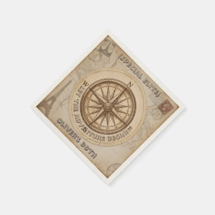 Reiseabenteuer im Vintage-Stil - benutzerdefiniert Serviette