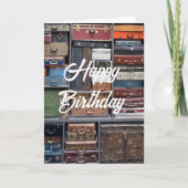 Reiseabenteuer, Vintage Koffer, Geburtstag Karte (Vorderseite)