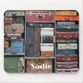 Reiseabenteuer, Vintage Koffer Mousepad (Vorne)