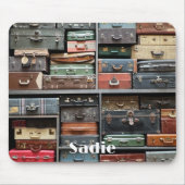 Reiseabenteuer, Vintage Koffer Mousepad (Vorne)